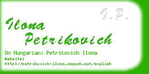 ilona petrikovich business card